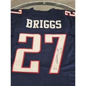 Lance Briggs Autographed/Signed Jersey Beckett Sticker Blue Custom Jersey